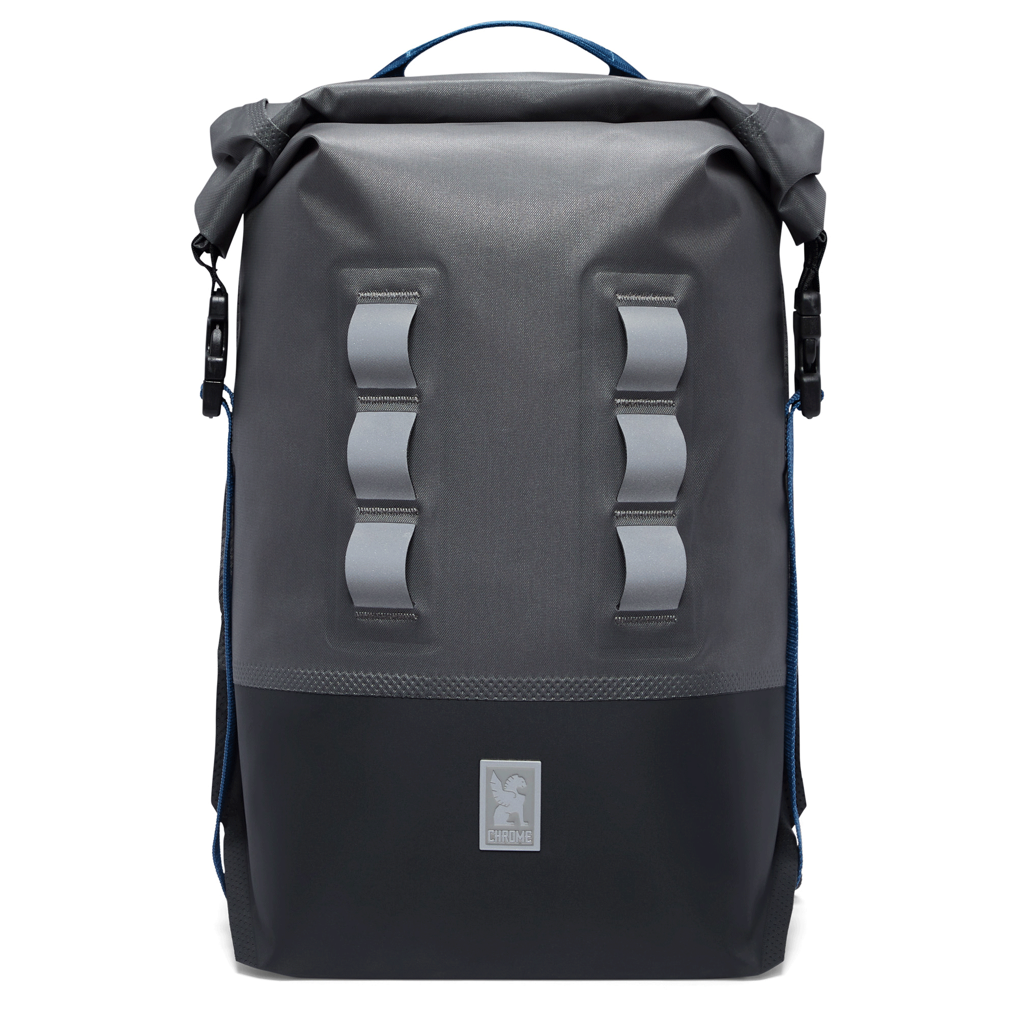 Waterproof 20L highly reflective backpack in grey reflective loops #color_fog