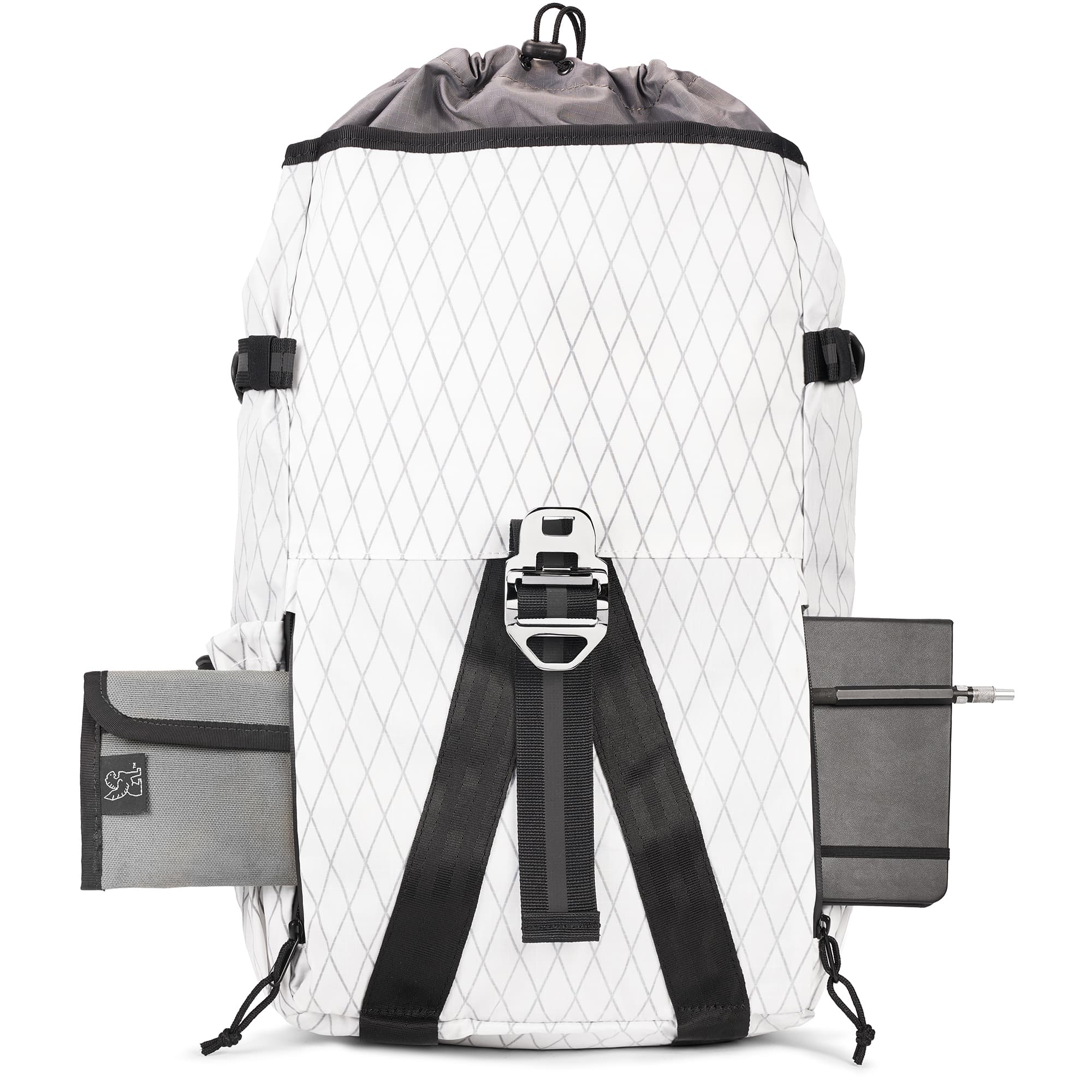 Tensile Ruckpack in white pass through pocket #color_white