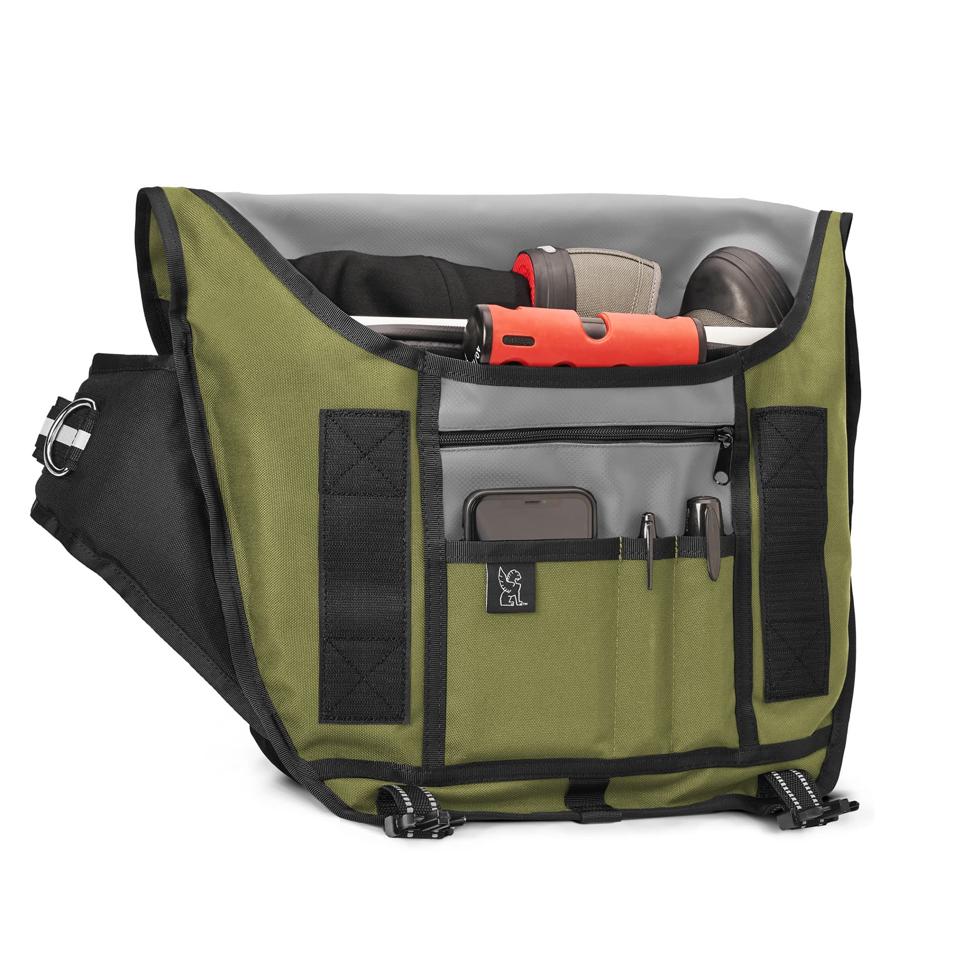 Mini Metro Messenger in green inside build out #color_olive branch