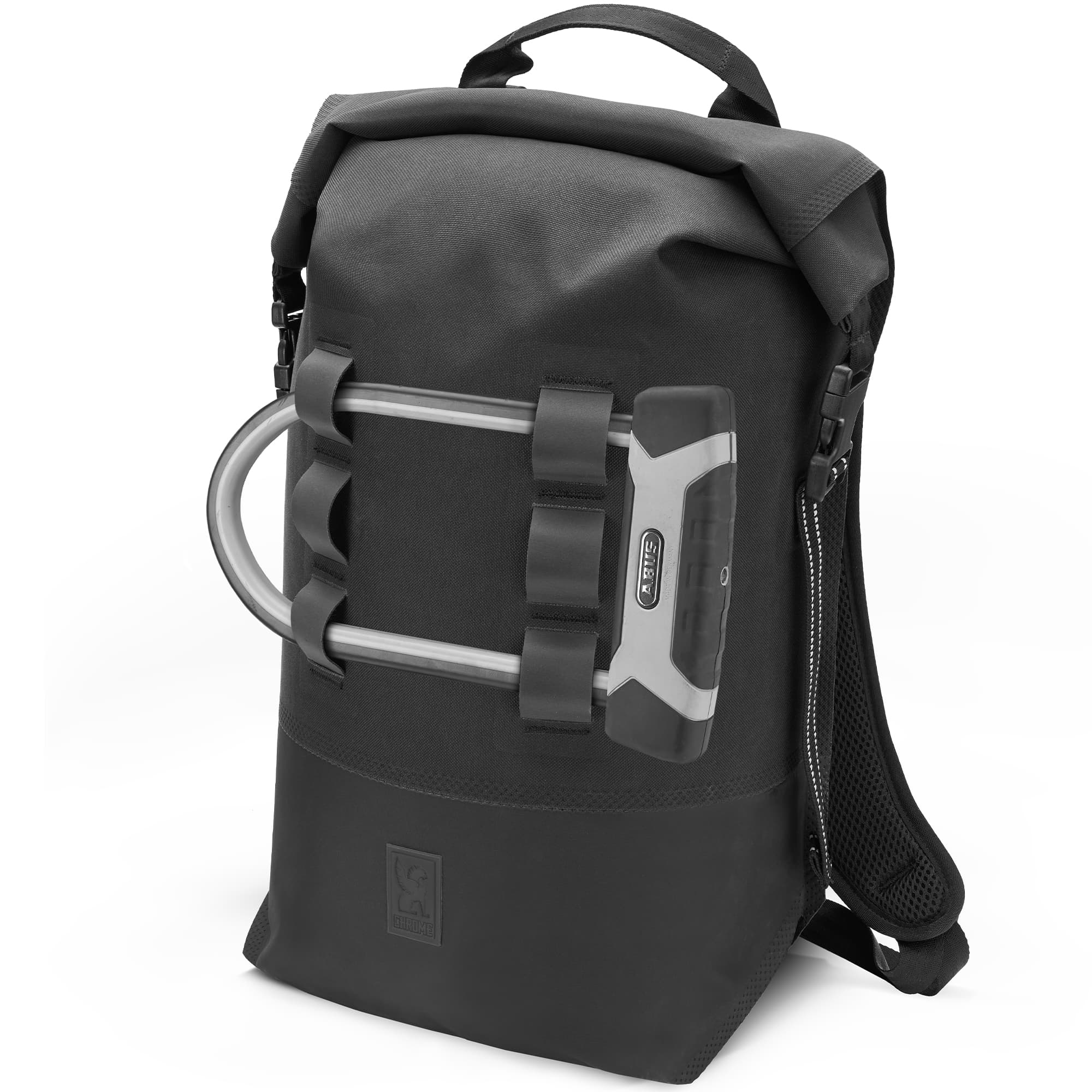 Waterproof 20L backpack in black u-lock holder #color_black